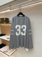 Navy Jersey Varsity Numeral Long-Sleeve - Men's
