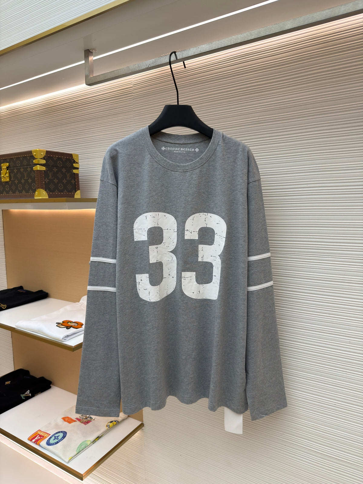 Navy Jersey Varsity Numeral Long-Sleeve - Men's