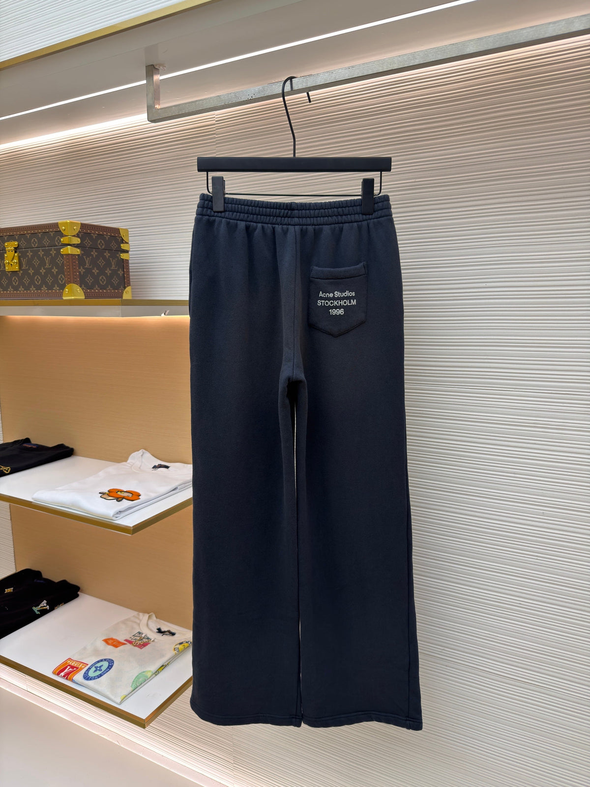 Black Cotton Plain Wide-Leg - Men's