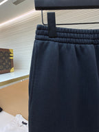 Black Cotton Plain Wide-Leg - Men's