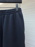 Black Cotton Plain Wide-Leg - Men's