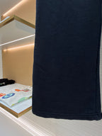 Black Cotton Plain Wide-Leg - Men's