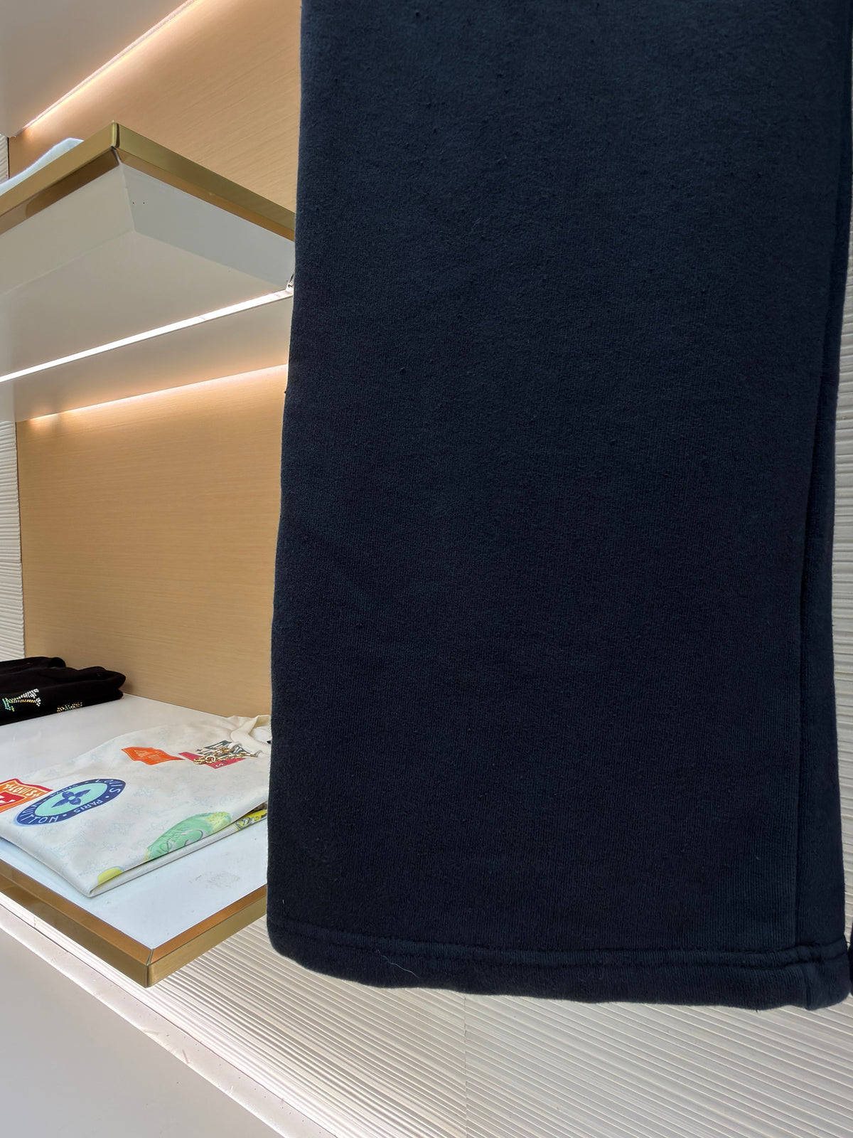 Black Cotton Plain Wide-Leg - Men's