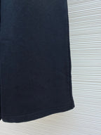 Black Cotton Plain Wide-Leg - Men's