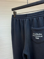 Black Cotton Plain Wide-Leg - Men's