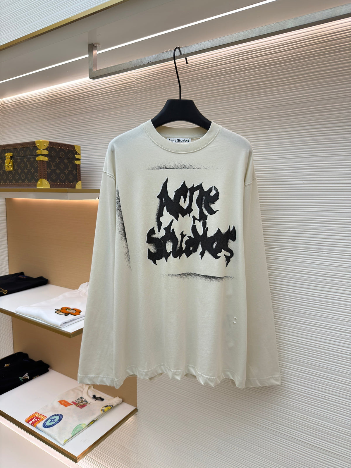 Navy Cotton Graffiti Print Long-Sleeve - Men's