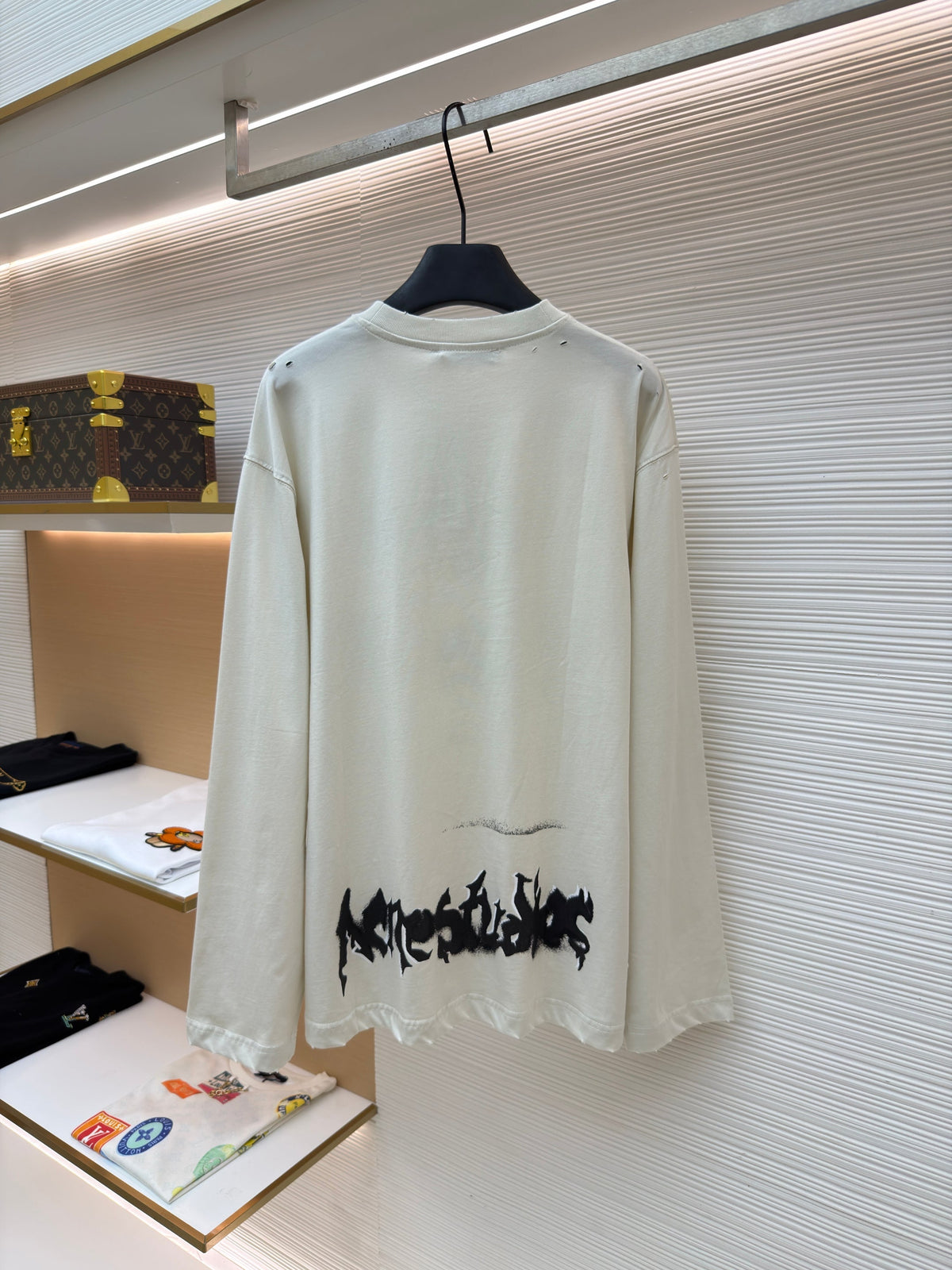 Navy Cotton Graffiti Print Long-Sleeve - Men's