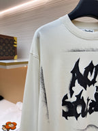 Navy Cotton Graffiti Print Long-Sleeve - Men's