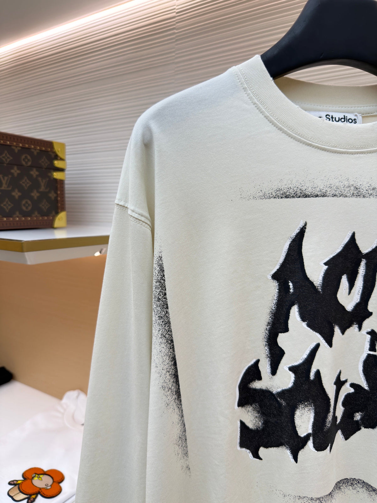 Navy Cotton Graffiti Print Long-Sleeve - Men's