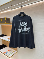 Navy Cotton Graffiti Print Long-Sleeve - Men's
