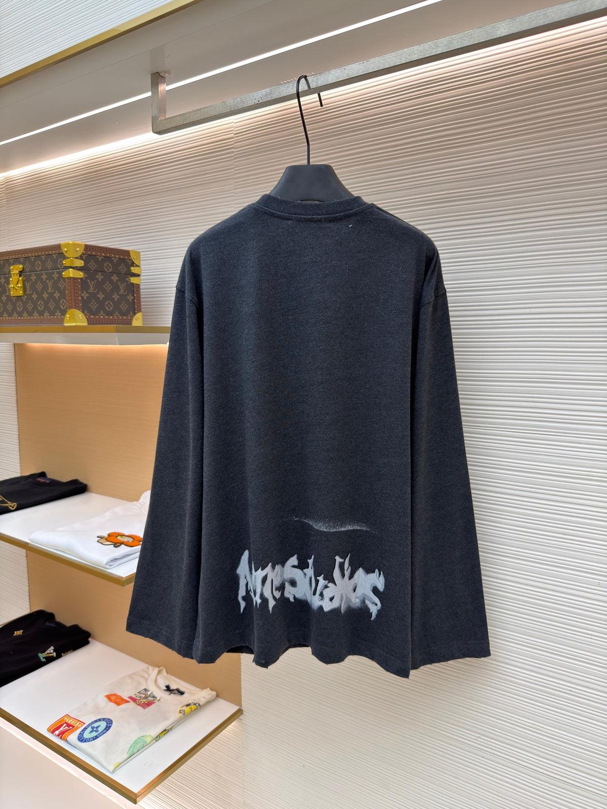 Navy Cotton Graffiti Print Long-Sleeve - Men's