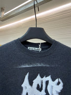 Navy Cotton Graffiti Print Long-Sleeve - Men's
