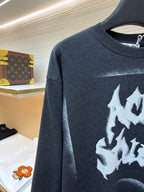 Navy Cotton Graffiti Print Long-Sleeve - Men's