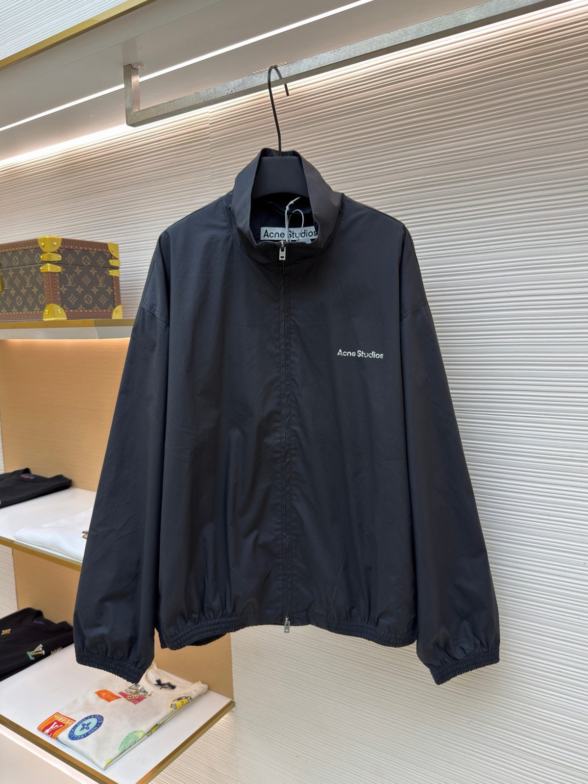 Navy Nylon Plain Blouson - Men's