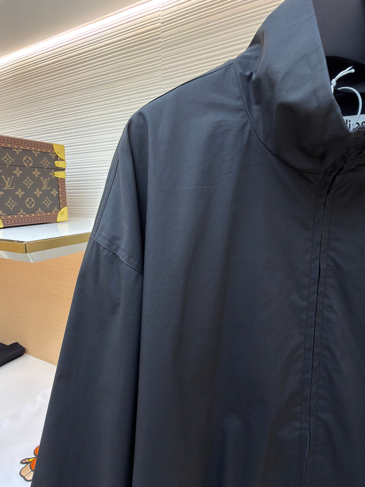 Navy Nylon Plain Blouson - Men's