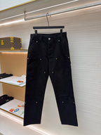 Black Cotton Studded Cargo - Women's
