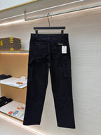 Black Cotton Studded Cargo - Women's