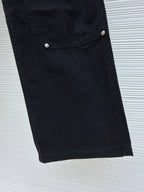 Black Cotton Studded Cargo - Women's