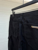 Black Cotton Studded Cargo - Women's