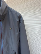 Grey Nylon Plain Blouson - Men's