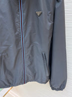 Grey Nylon Plain Blouson - Men's