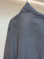 Grey Nylon Plain Blouson - Men's