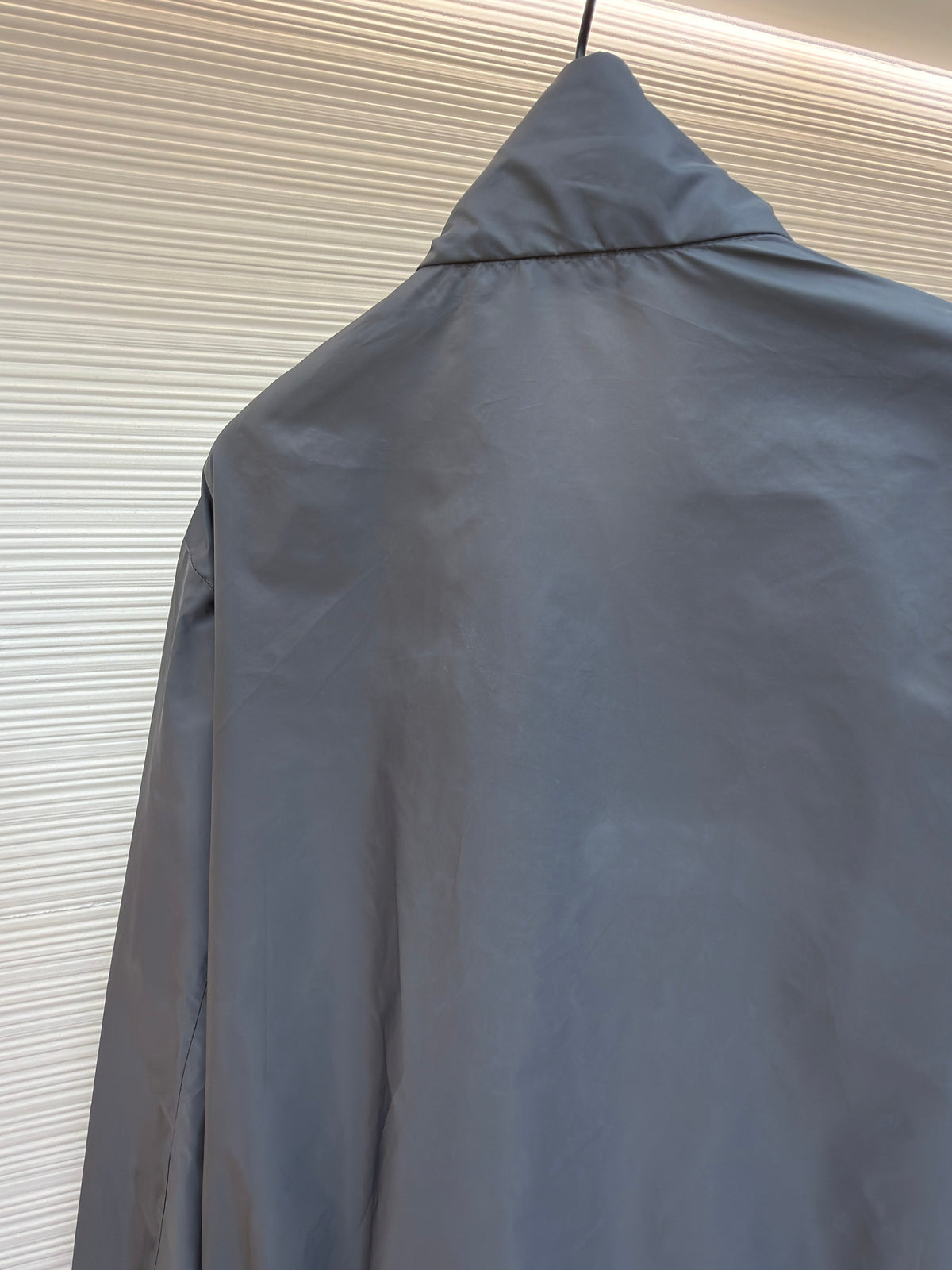 Grey Nylon Plain Blouson - Men's