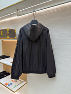 Black Nylon Plain Bomber - Men's