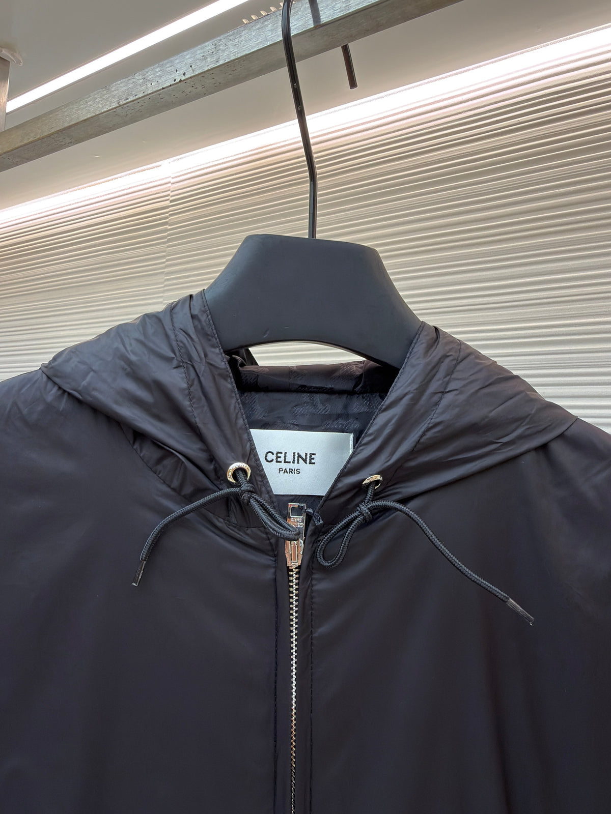 Black Nylon Plain Bomber - Men's