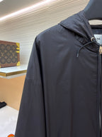 Black Nylon Plain Bomber - Men's