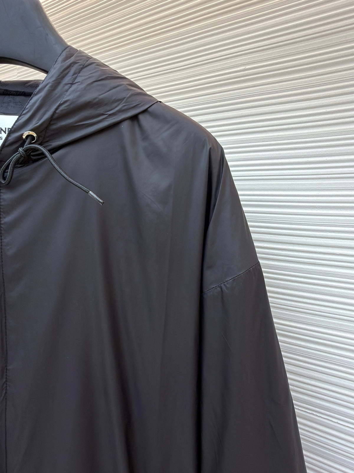 Black Nylon Plain Bomber - Men's