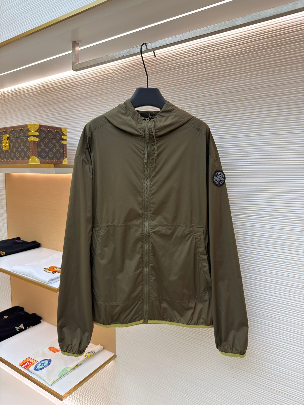Black Nylon Patch Hooded - Men's