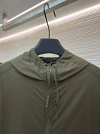 Black Nylon Patch Hooded - Men's
