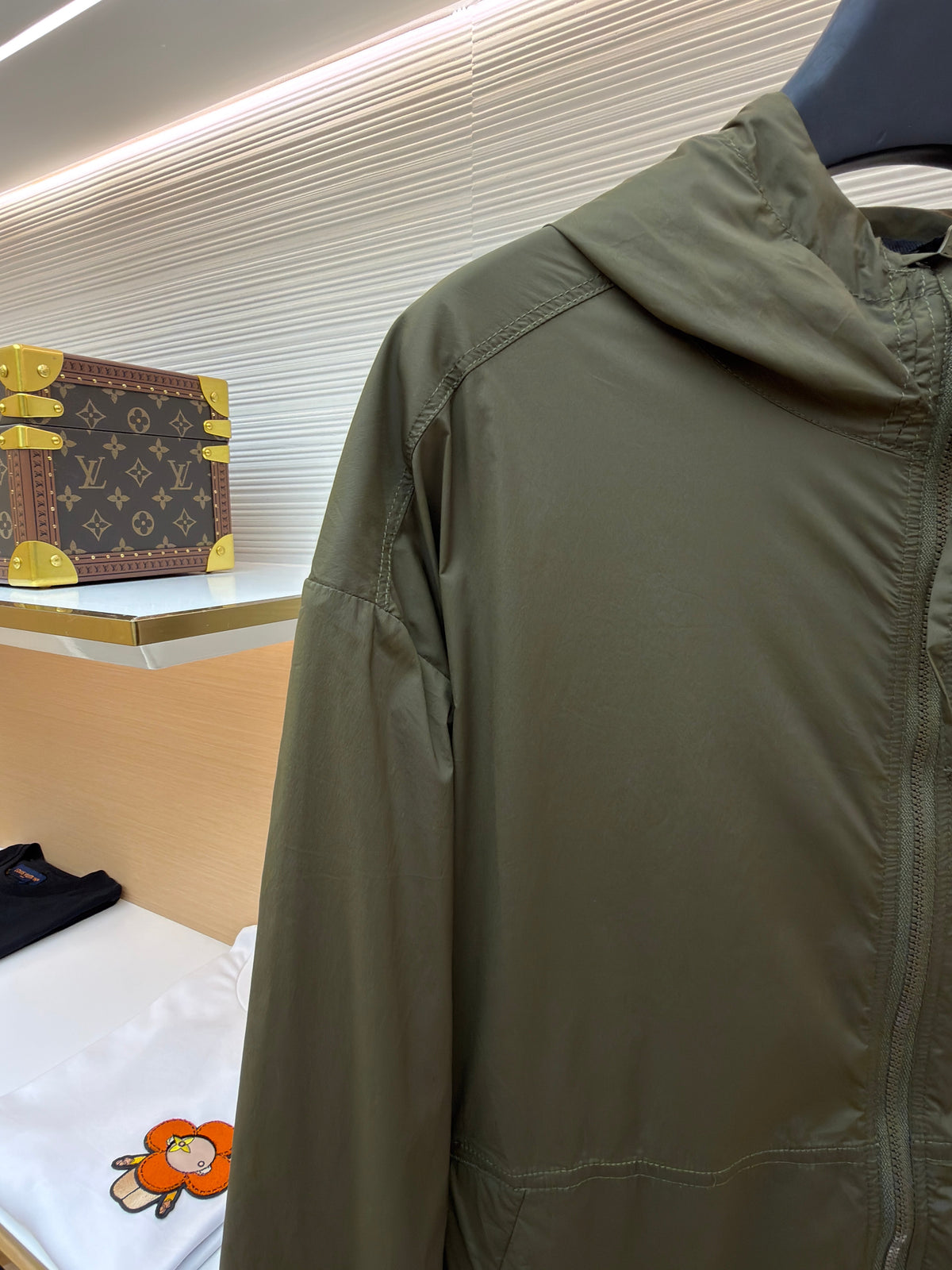 Black Nylon Patch Hooded - Men's