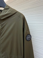 Black Nylon Patch Hooded - Men's