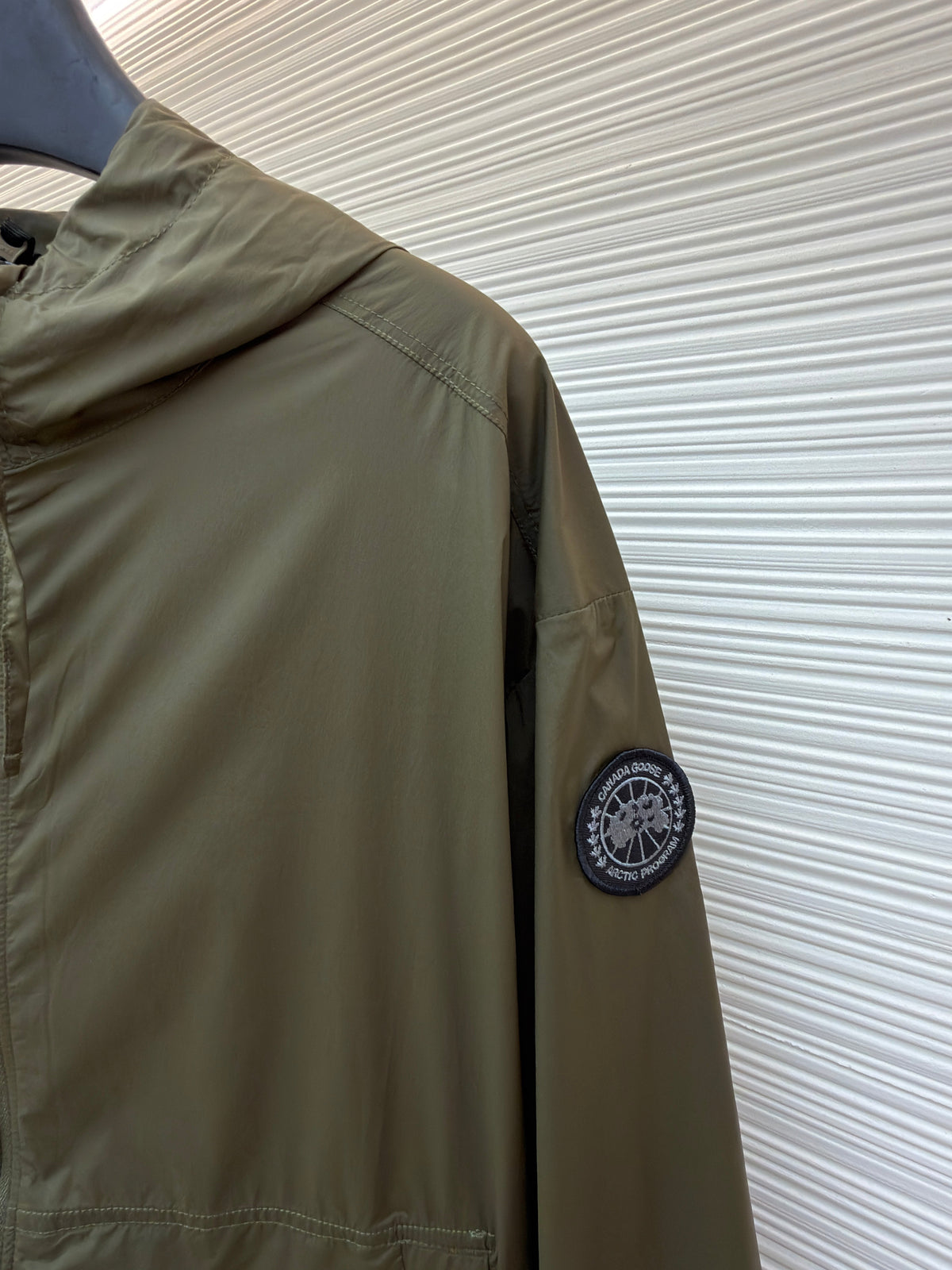 Black Nylon Patch Hooded - Men's