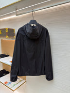 Black Nylon Patch Hooded - Men's