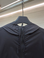 Black Nylon Patch Hooded - Men's