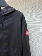 Black Nylon Patch Hooded - Men's