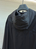 Black Nylon Patch Hooded - Men's
