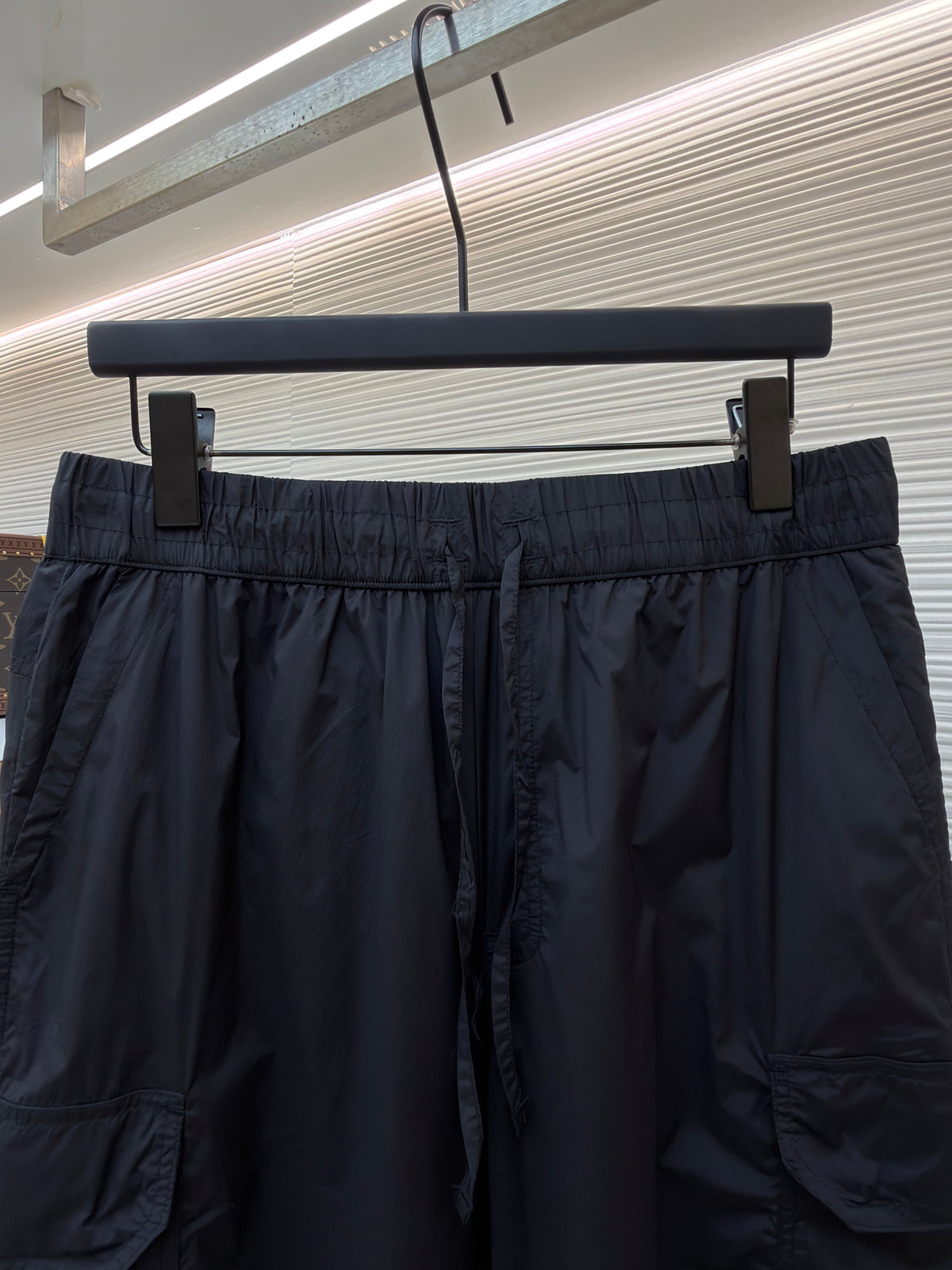 Black Cotton Plain Cargo - Men's