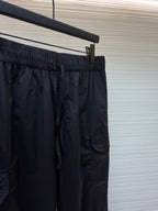 Black Cotton Plain Cargo - Men's