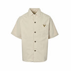Cream Cotton Logo Short-Sleeve - Men's