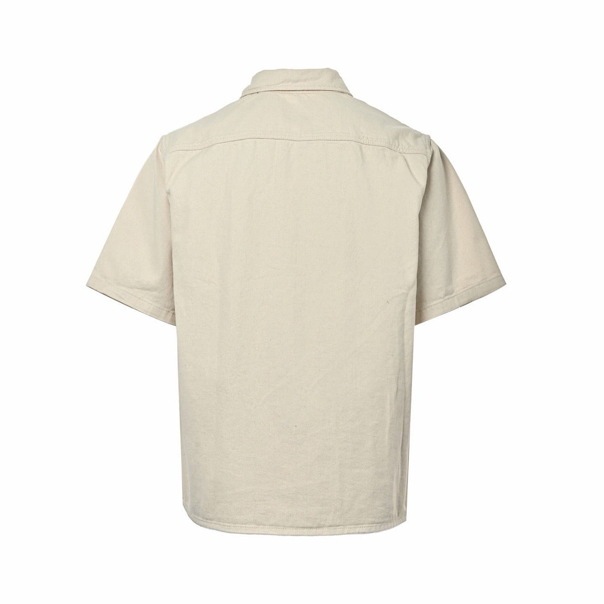Cream Cotton Logo Short-Sleeve - Men's