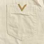 Cream Cotton Logo Short-Sleeve - Men's