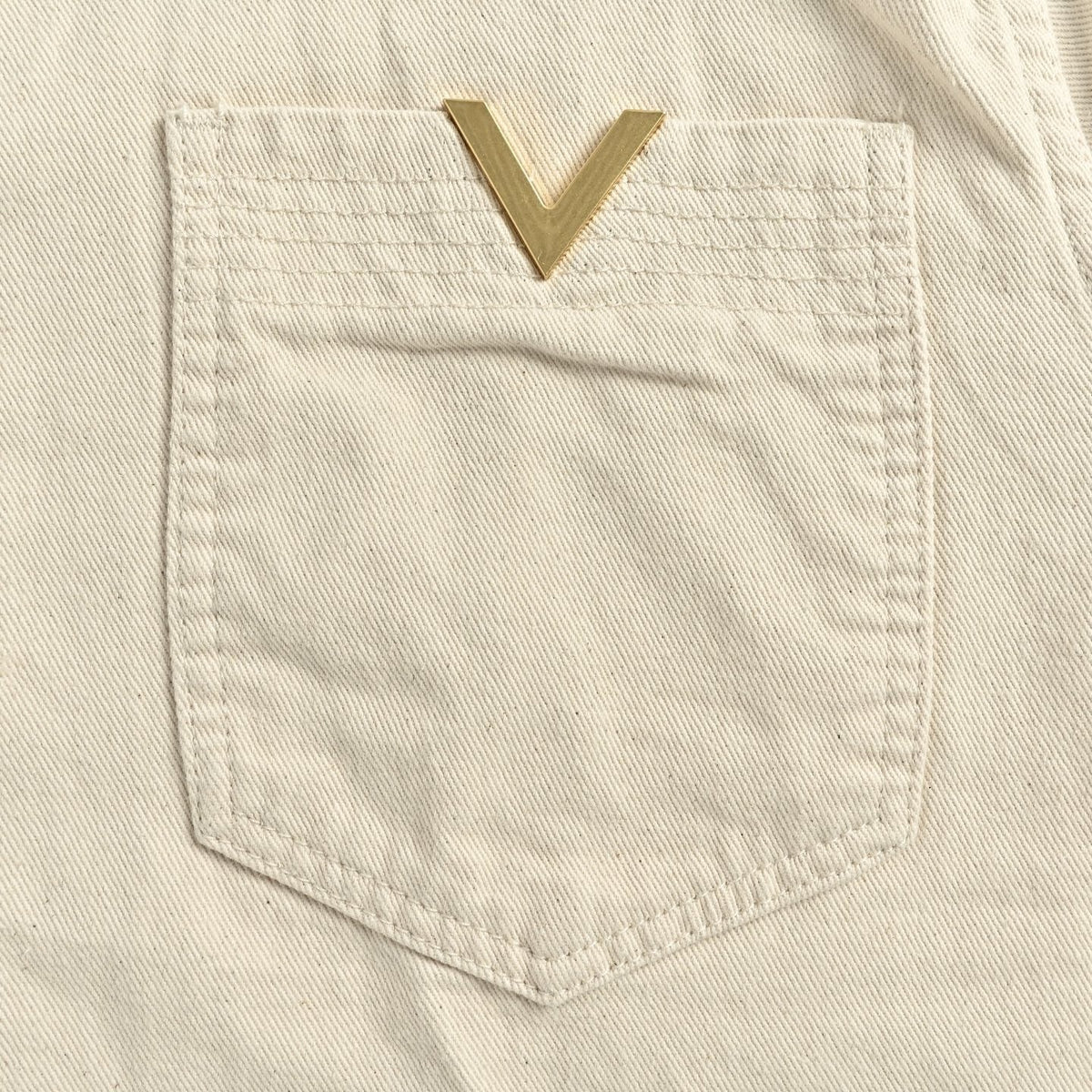 Cream Cotton Logo Short-Sleeve - Men's