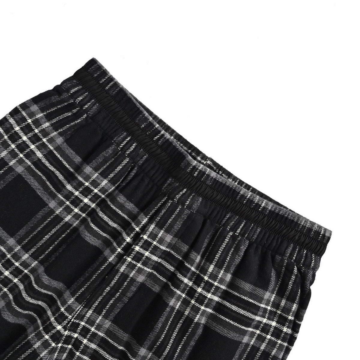 Black Wool Check Straight - Men's