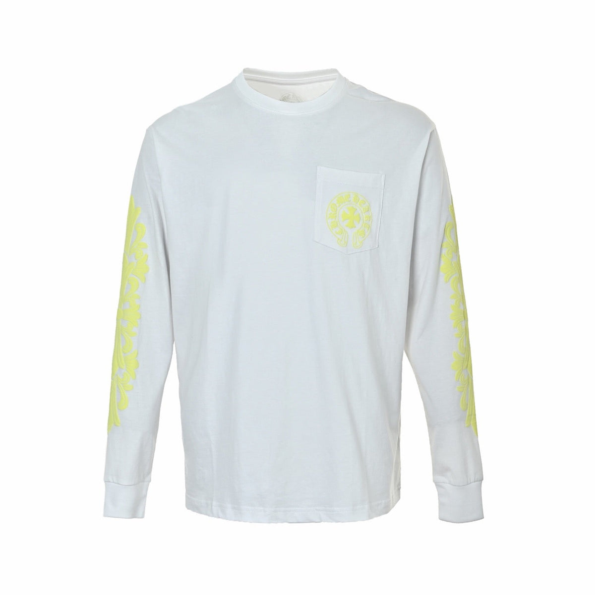 White Cotton Sleeve Print Long-Sleeve - Men's