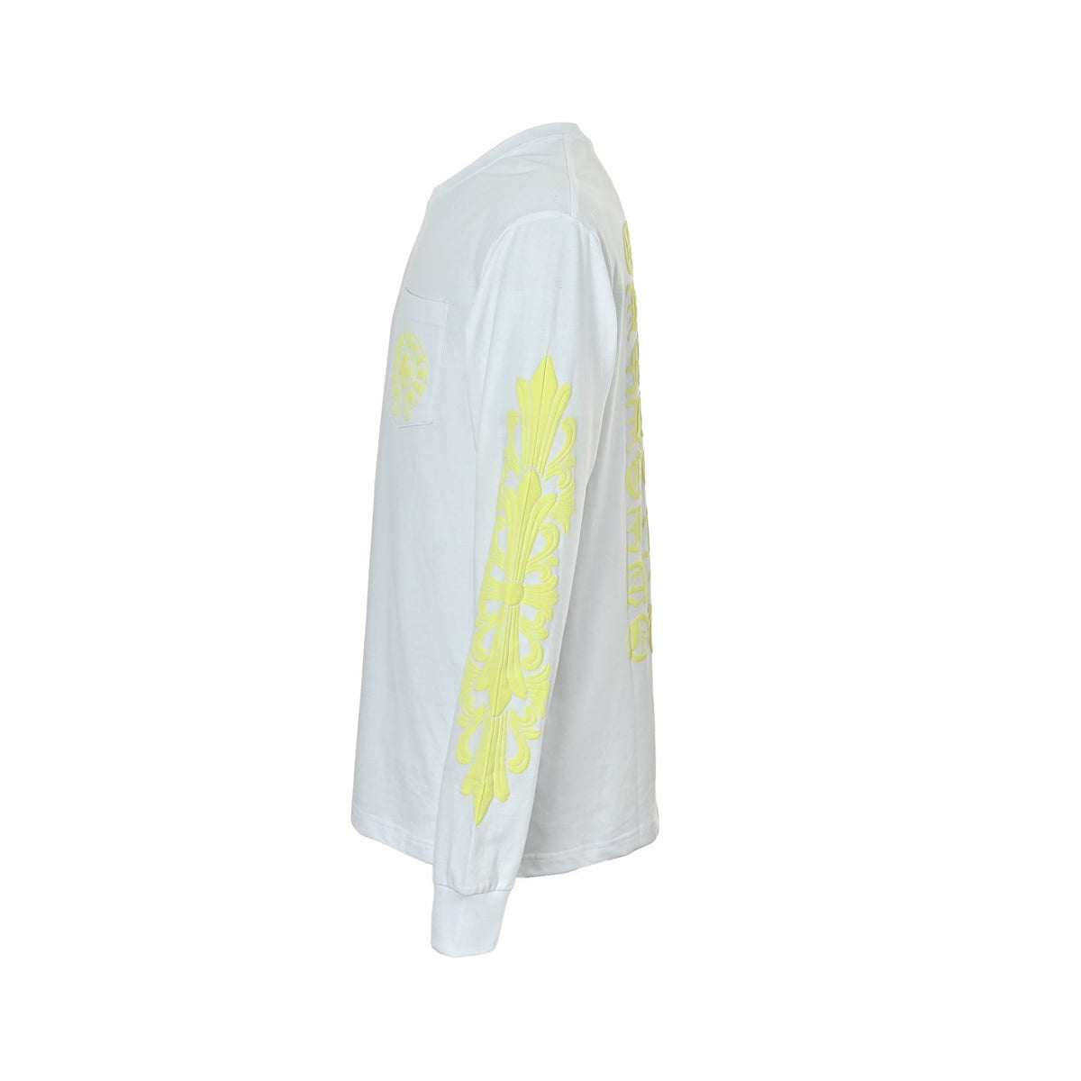 White Cotton Sleeve Print Long-Sleeve - Men's