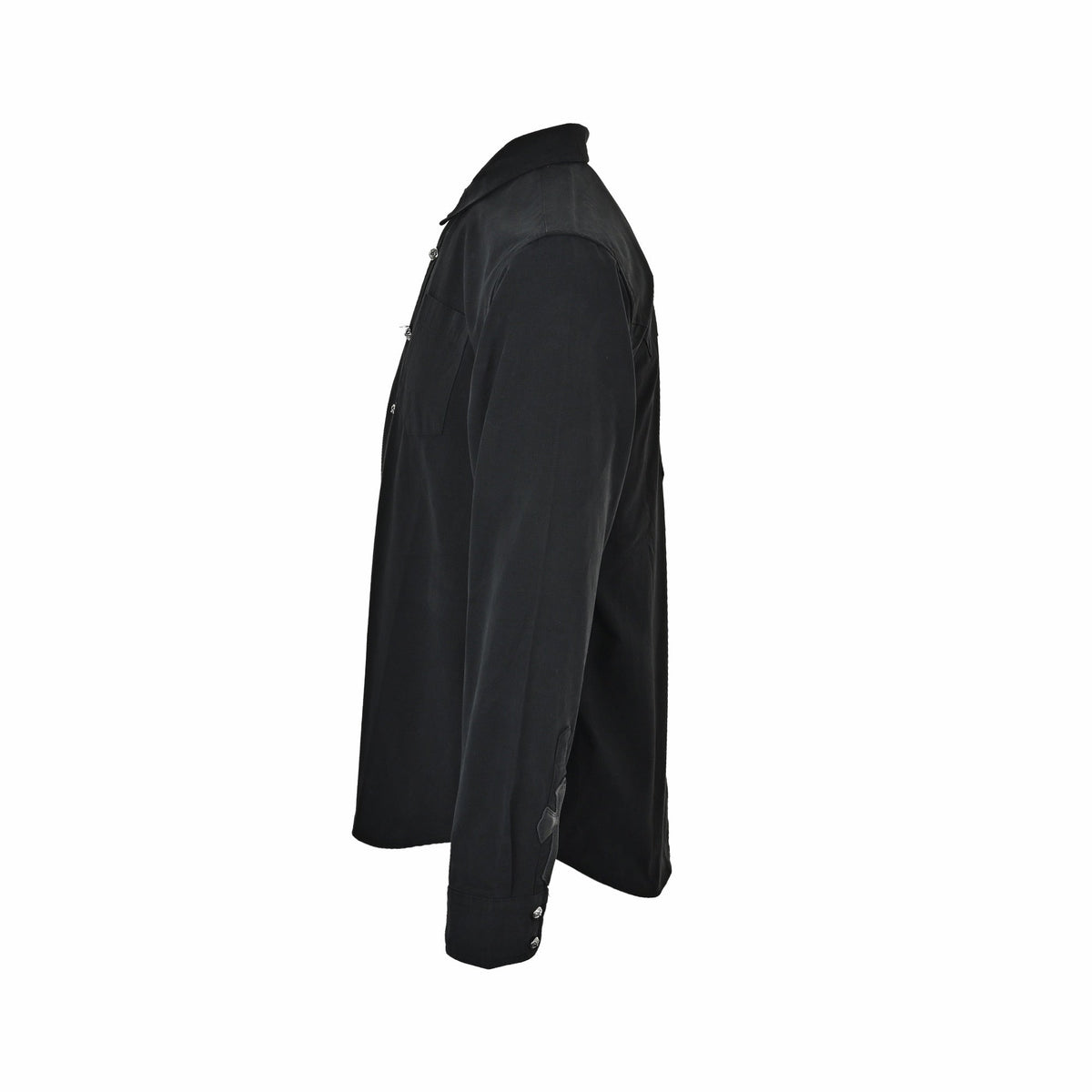 Black Cotton Plain Long-Sleeve - Men's